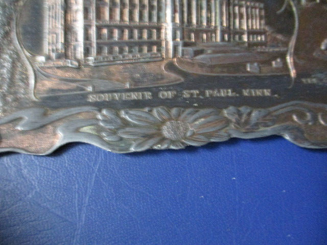 Vintage St. Paul Minnesota Landmarks Souvenir 8.5″ Metal Trinket Dish B2