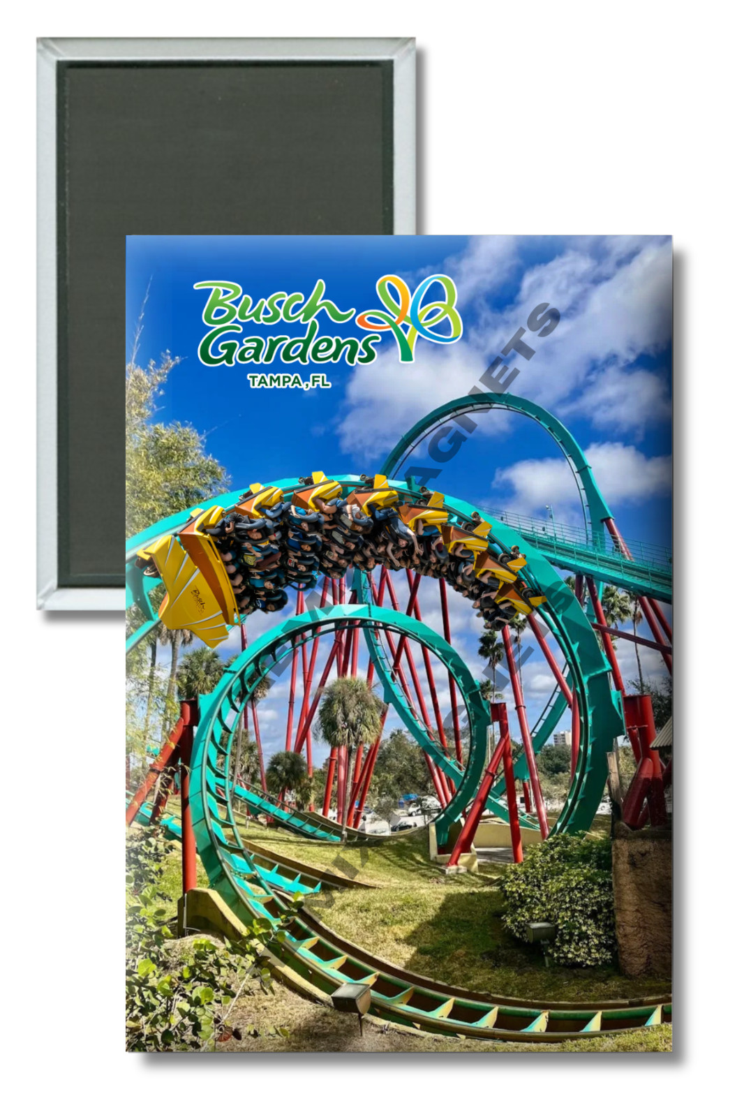 Busch Gardens Tampa Bay Florida Roller Coaster 2″ x 3″ Locker Magnet