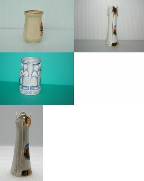 Lot 4 Iowa Souvenir Art Pottery 2 Vases Toothpick Holder Shot Glass Stein Mug