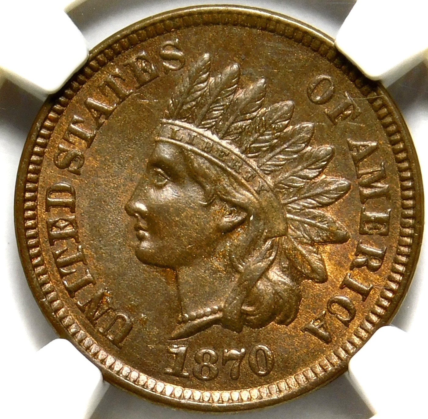 1870 Indian Head Bronze Penny Genuine One Cent Circulated Good Condition 1c Coin