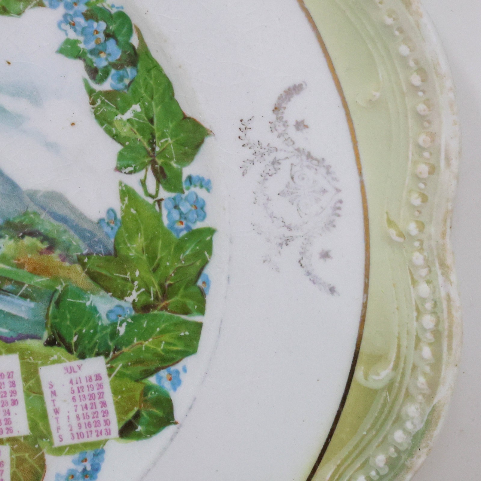 Antique 1909 Advertising Calendar Plate Haverhill Massachusetts BM Comeau 9.25″