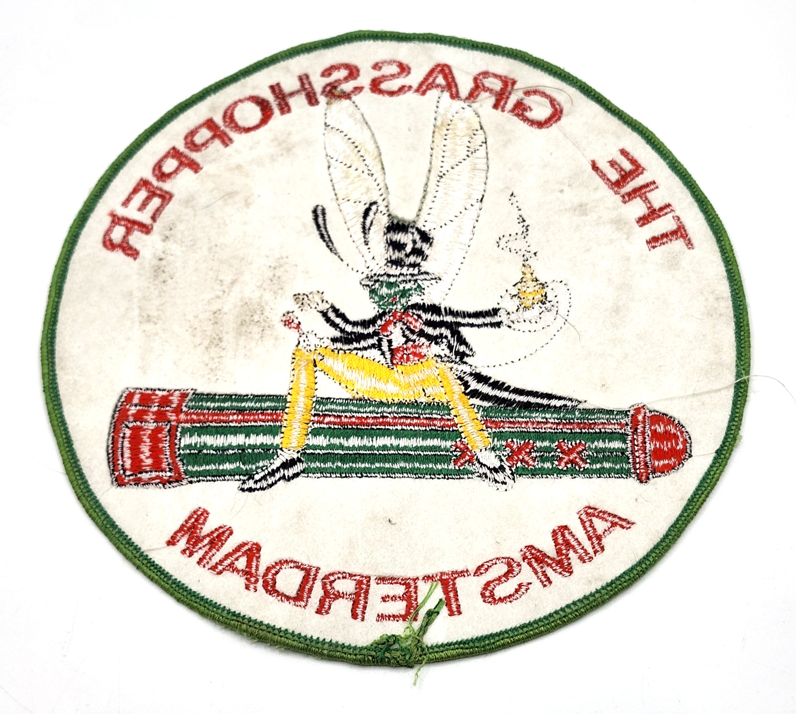 THE GRASSHOPPER Coffee Shop AMSTERDAM Embroidered Large 6.5″ Circle Jacket Patch