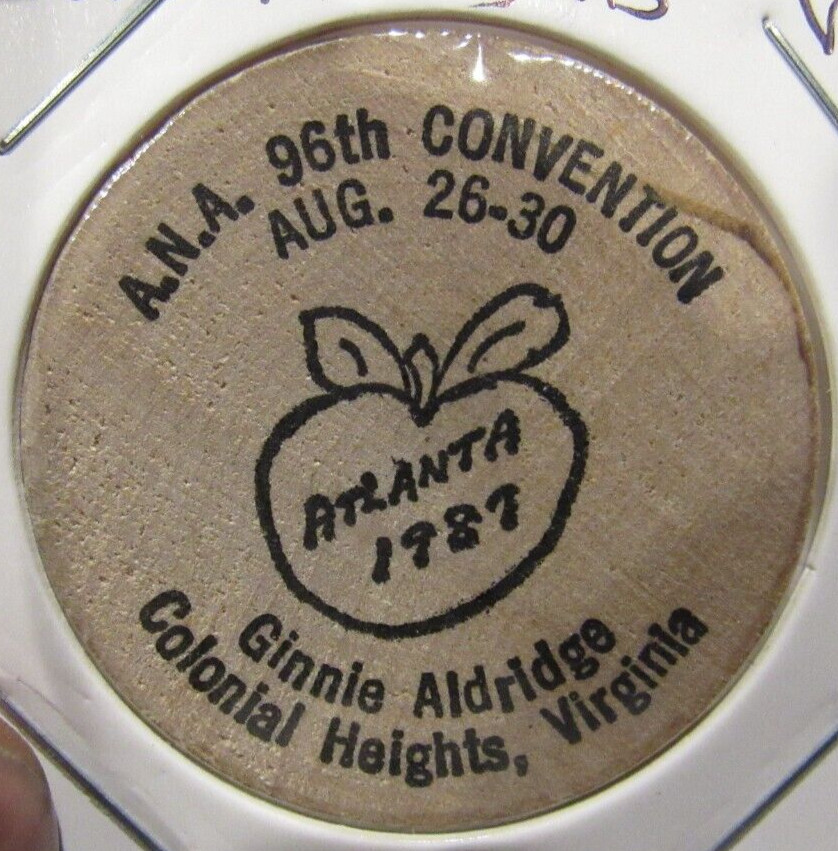 1989 A.N.A. Colonial Heights, VA Wooden Nickel – Token Virginia