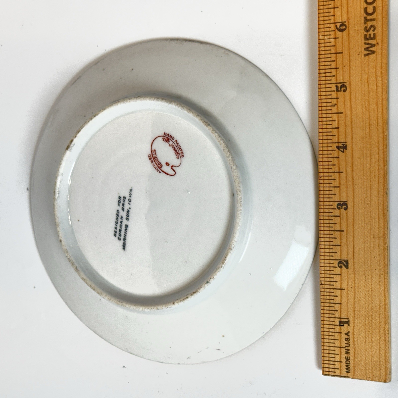 Morning Sun IOWA IA Antique PUBLIC SCHOOL Germany SOUVENIR PLATE DISH