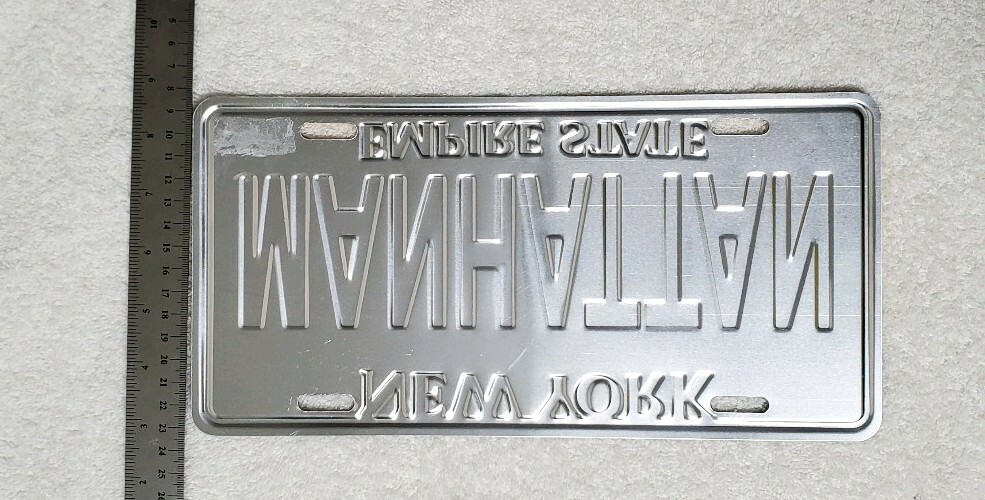 “MANHATTAN” New York License Plate Official Size Embossed Souvenir Travel Gift