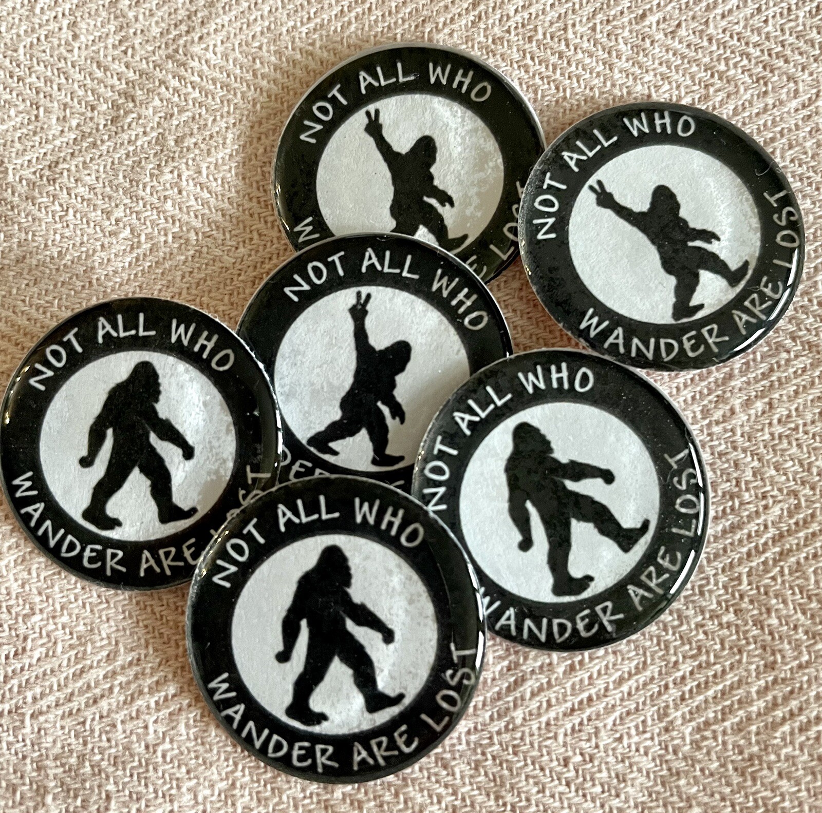 Geocache Not All Who Wander Are Lost Geocache Swag Tokens Lot Of 20 Bigfoot