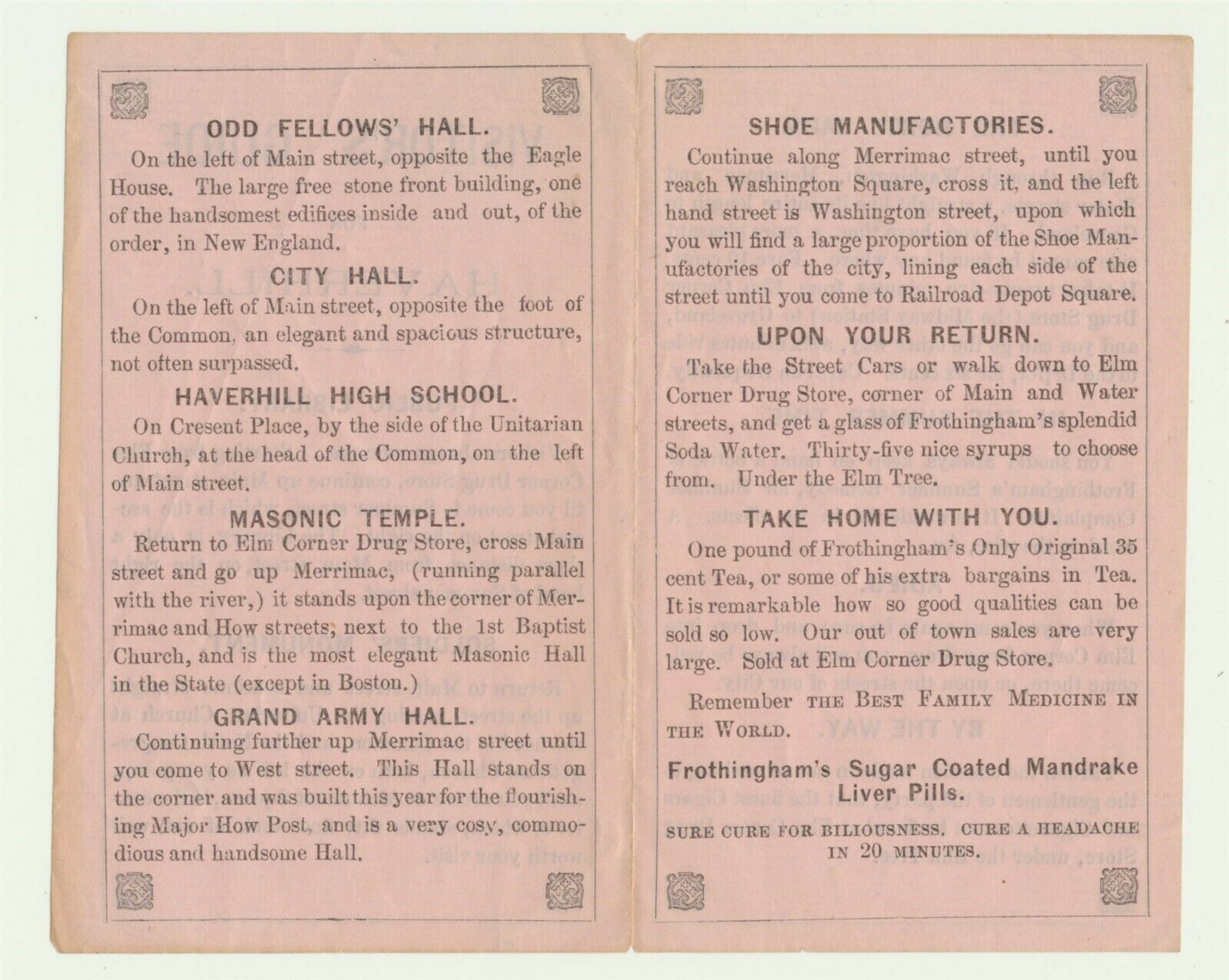 Pamphlet – Visitor’s Guide to Haverhill MA 1870s