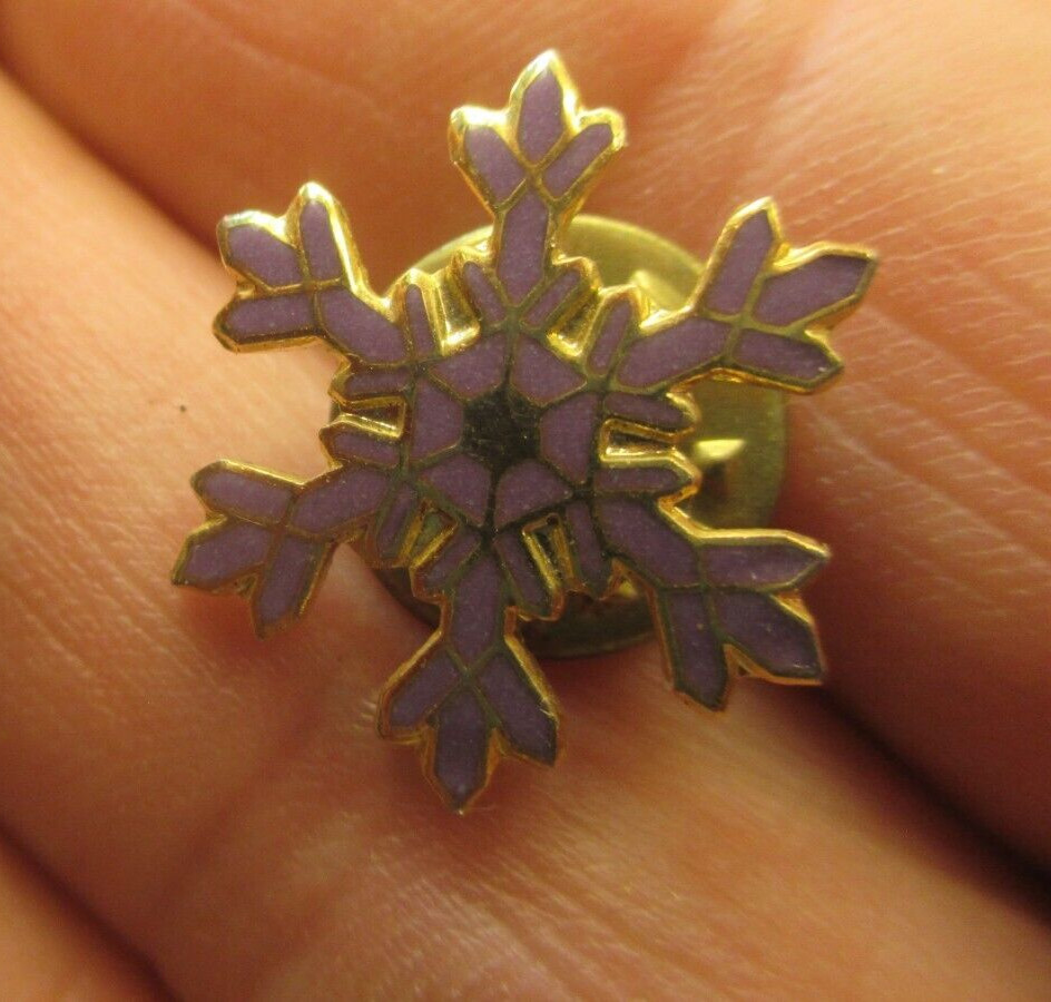 Light-Purple Snowflake Lapel Pin, Unbranded