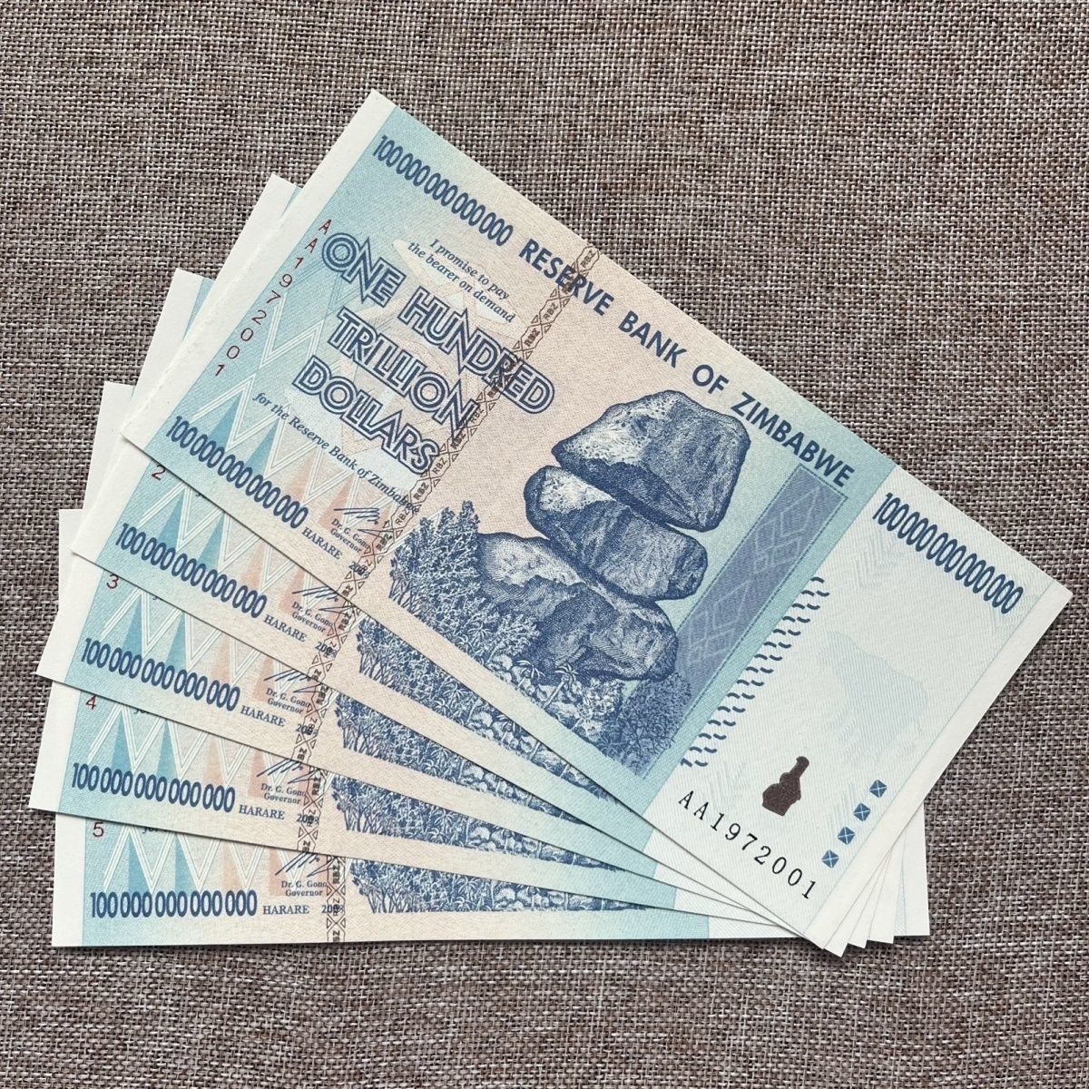 Uncirculated Zimbabwe 100 Trillion Dollars Banknote UNC Currency Collectibles