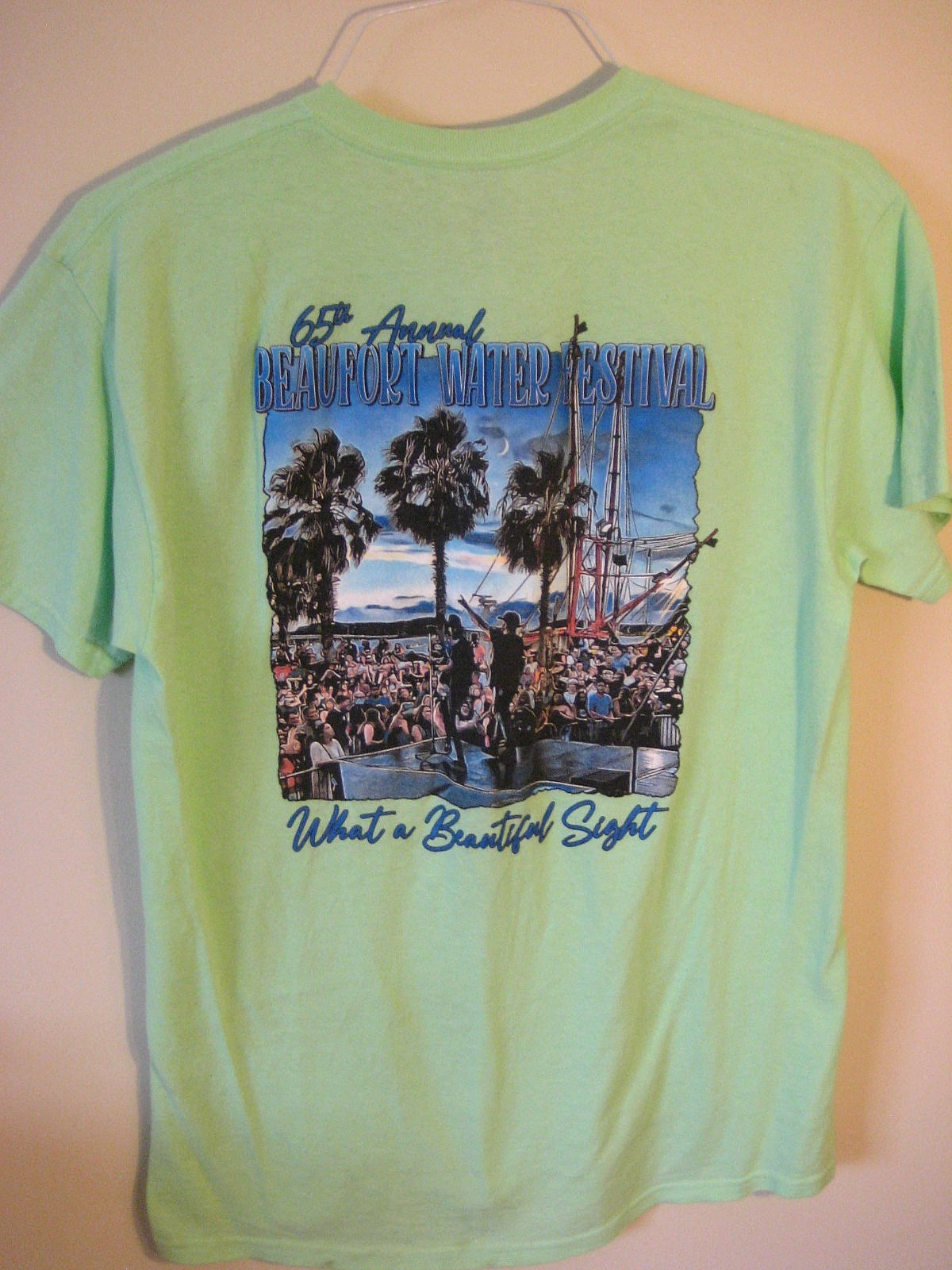 65th Annual Water Festival-Beaufort, South Carolina Size Medium Lime T-Shirt