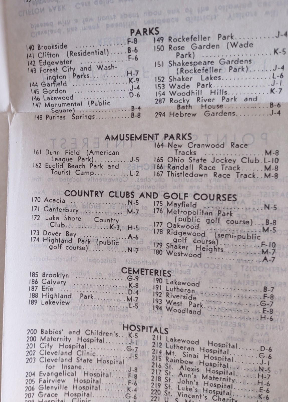 Cleveland Ohio Points Of Interest How To Get There vintage c1936 map brochure