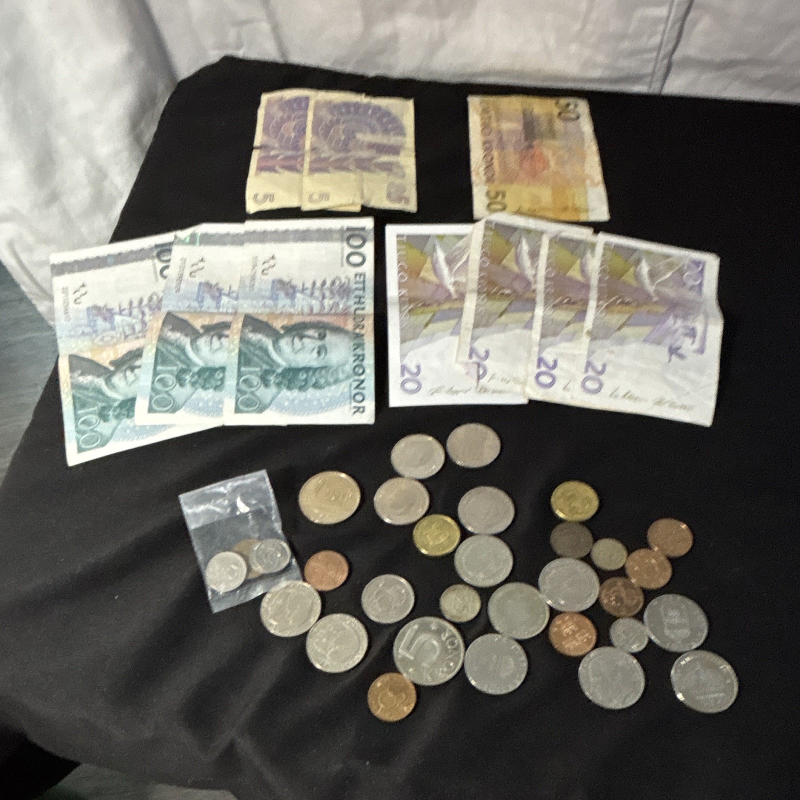 Sweden Souvenirs Lot Pins Patches Stamps Coins Banknotes Pen Coloring Book