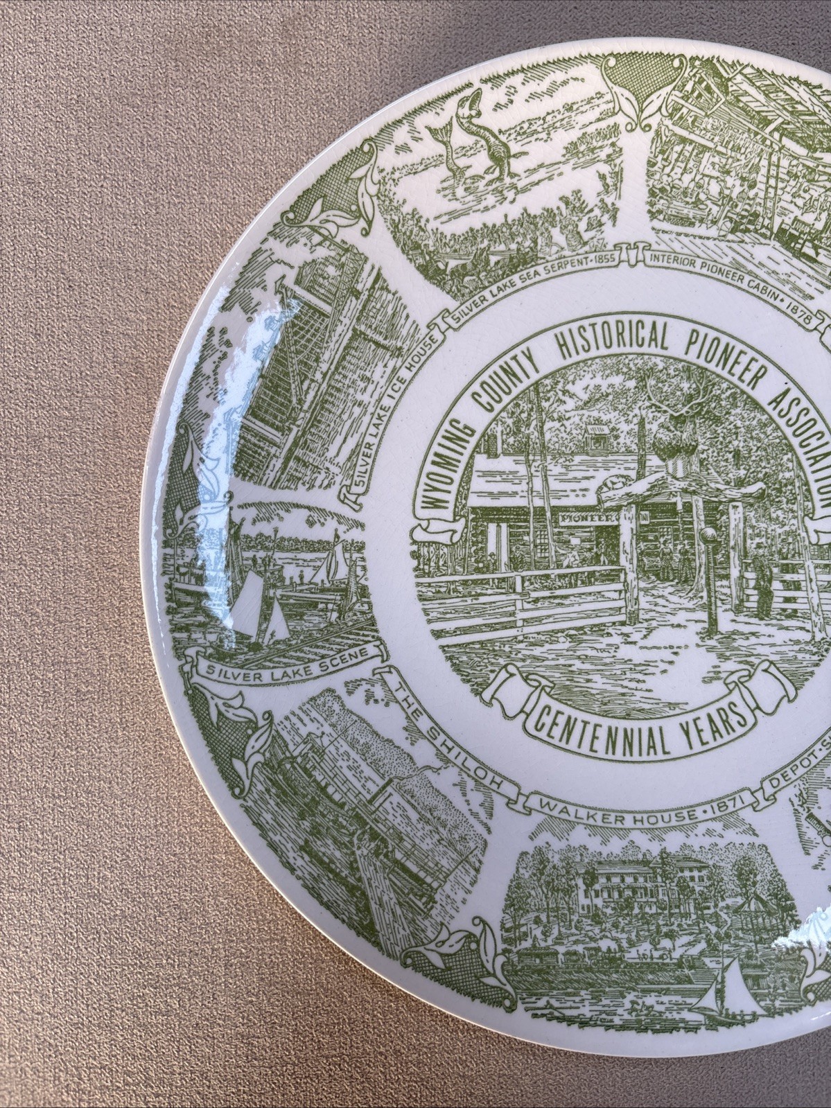 VTG~Wyoming County NY Historical Pioneer Association Centennial Years Plate~10”