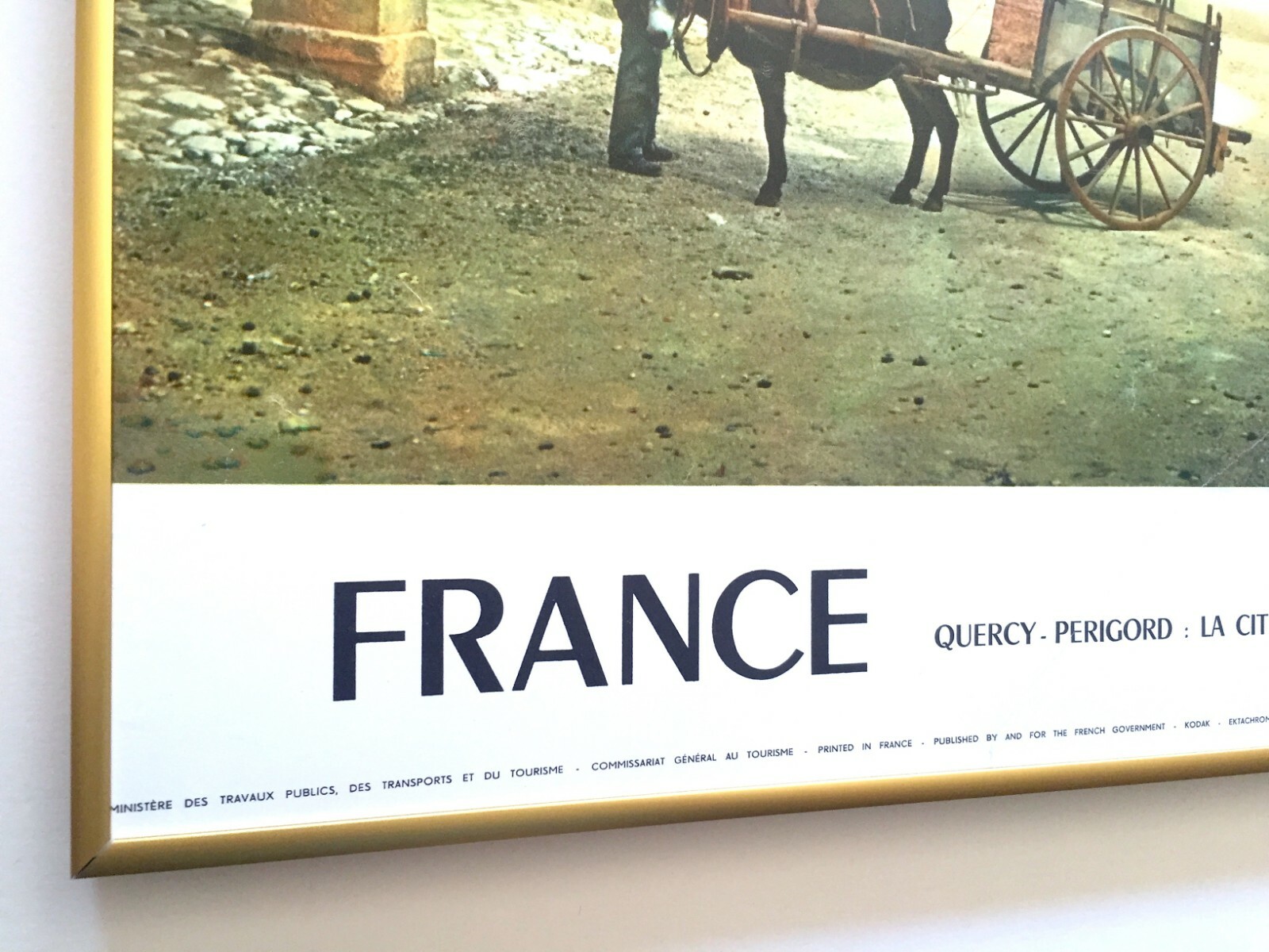 VTG MID CENTURY PERIGORD FRANCE LITHOGRAPH PRINT FRAMED COLLECTOR TRAVEL POSTER