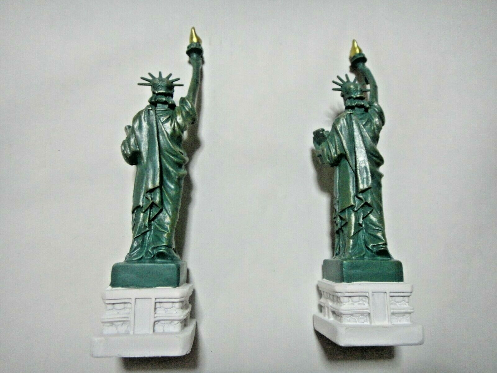 2 Pcs- 6.75 inch metal figure figurine Statue of Liberty New York base US Seller