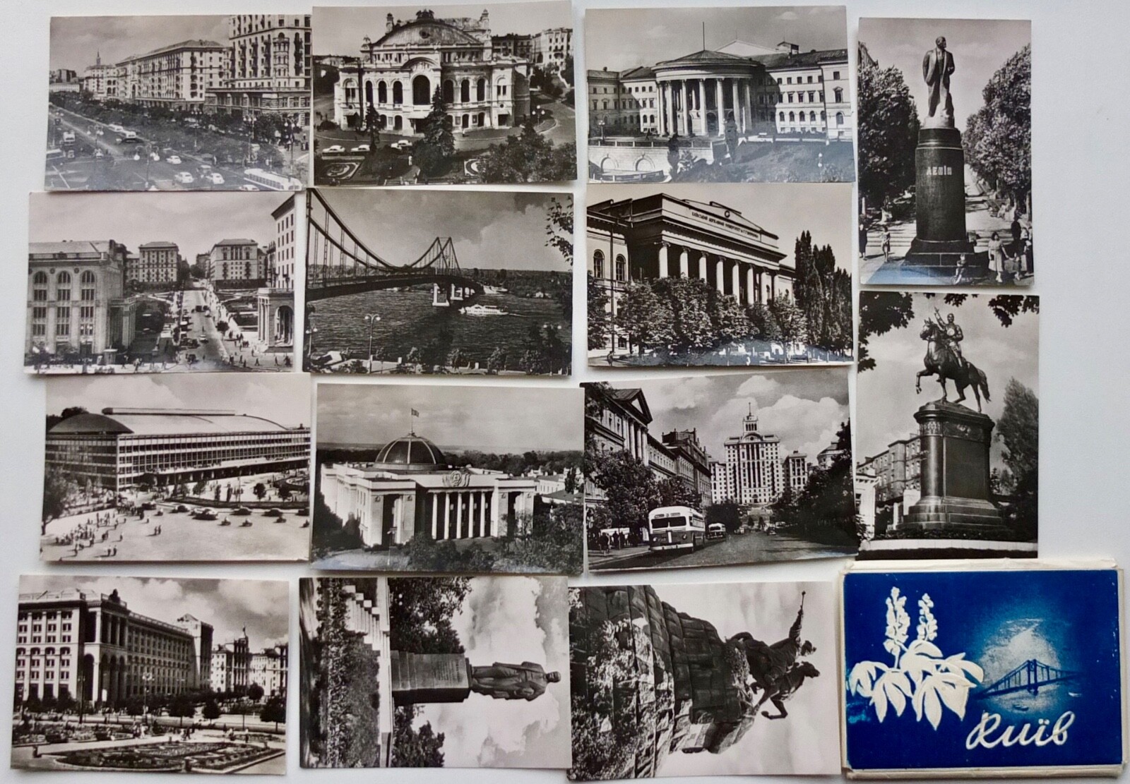 Kyiv Soviet Ukraine Photo Cards Set of 14, USSR 1963