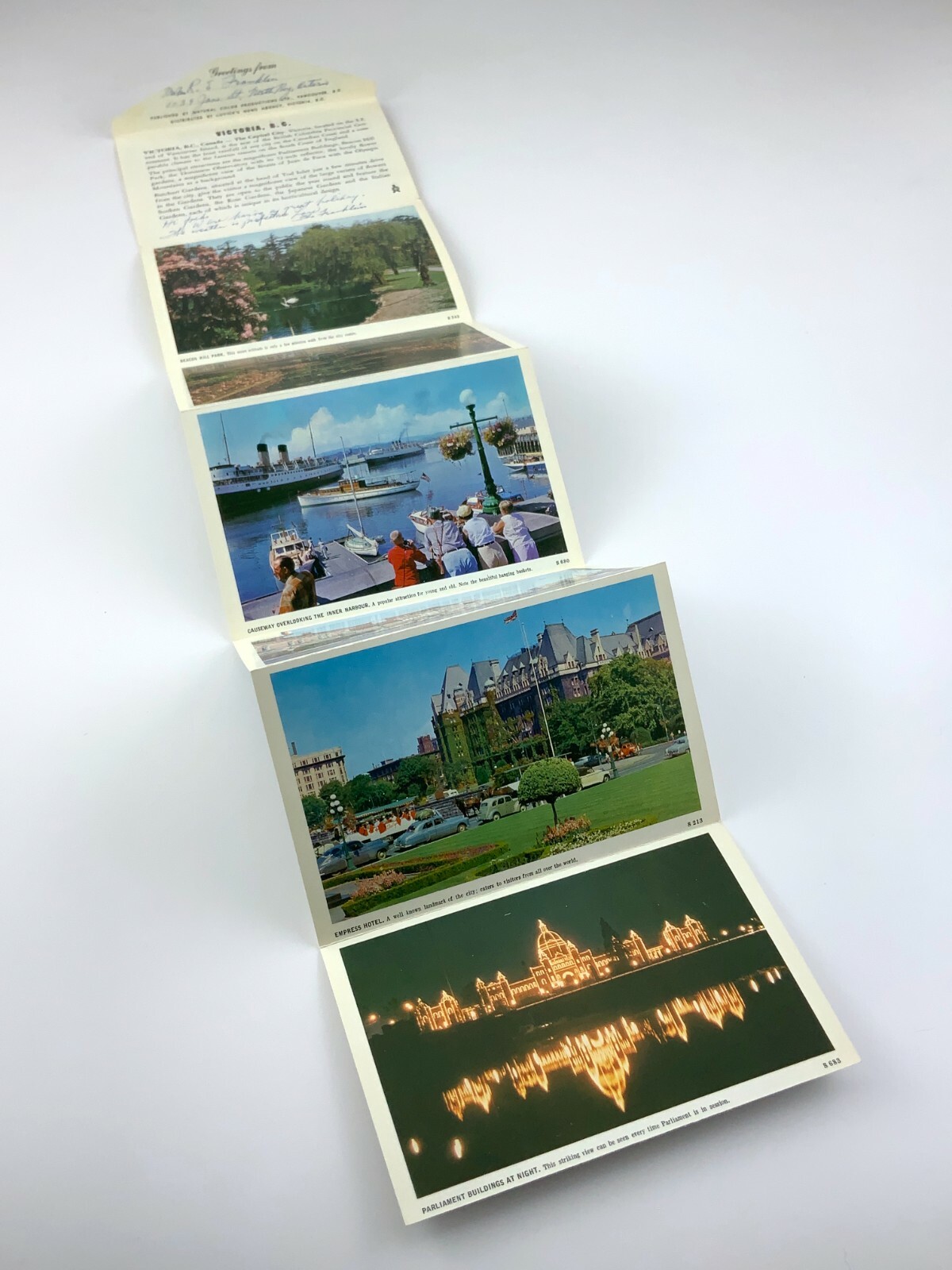 Victoria British Columbia Souvenir Folder Printed Lithograph Post Cards 707C