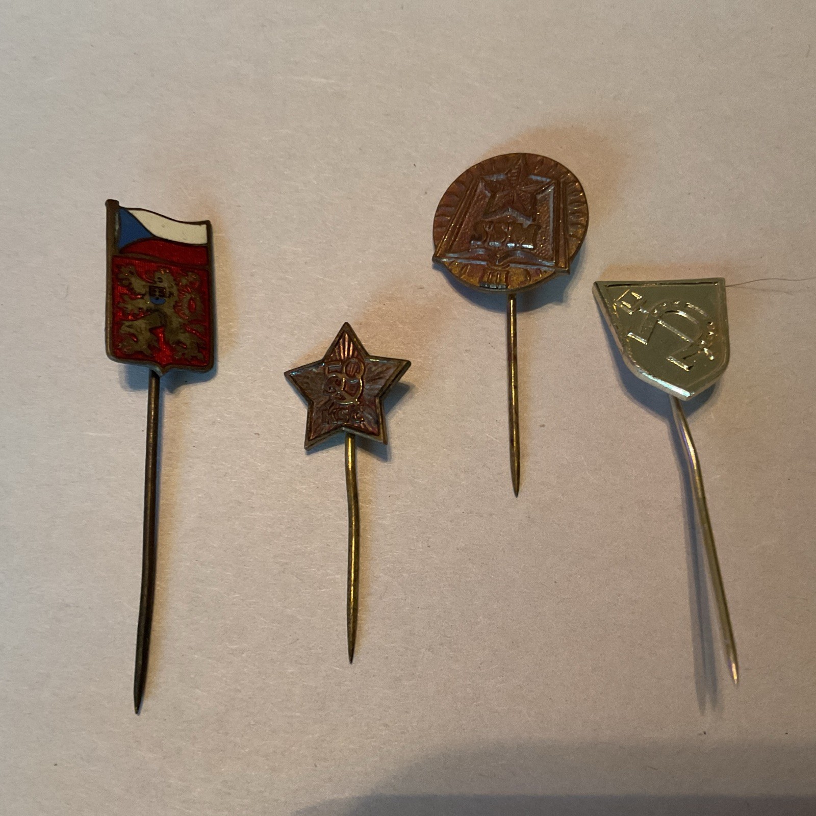 Lot Of 4 Vintage Prague/Cold War Era Stick Pins