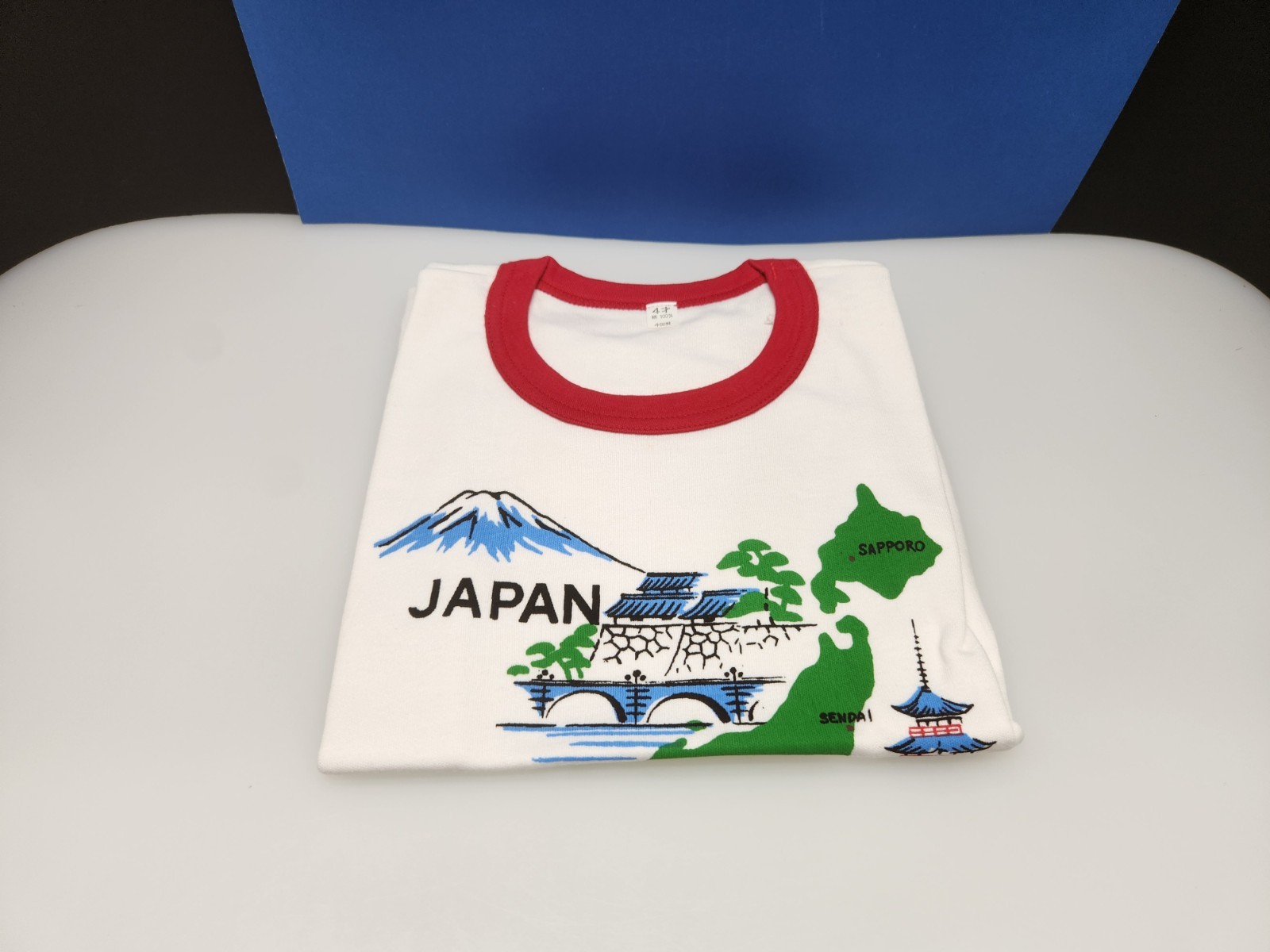 Souvenir Shirt From Japan Size 4 Landscape Country Buildings