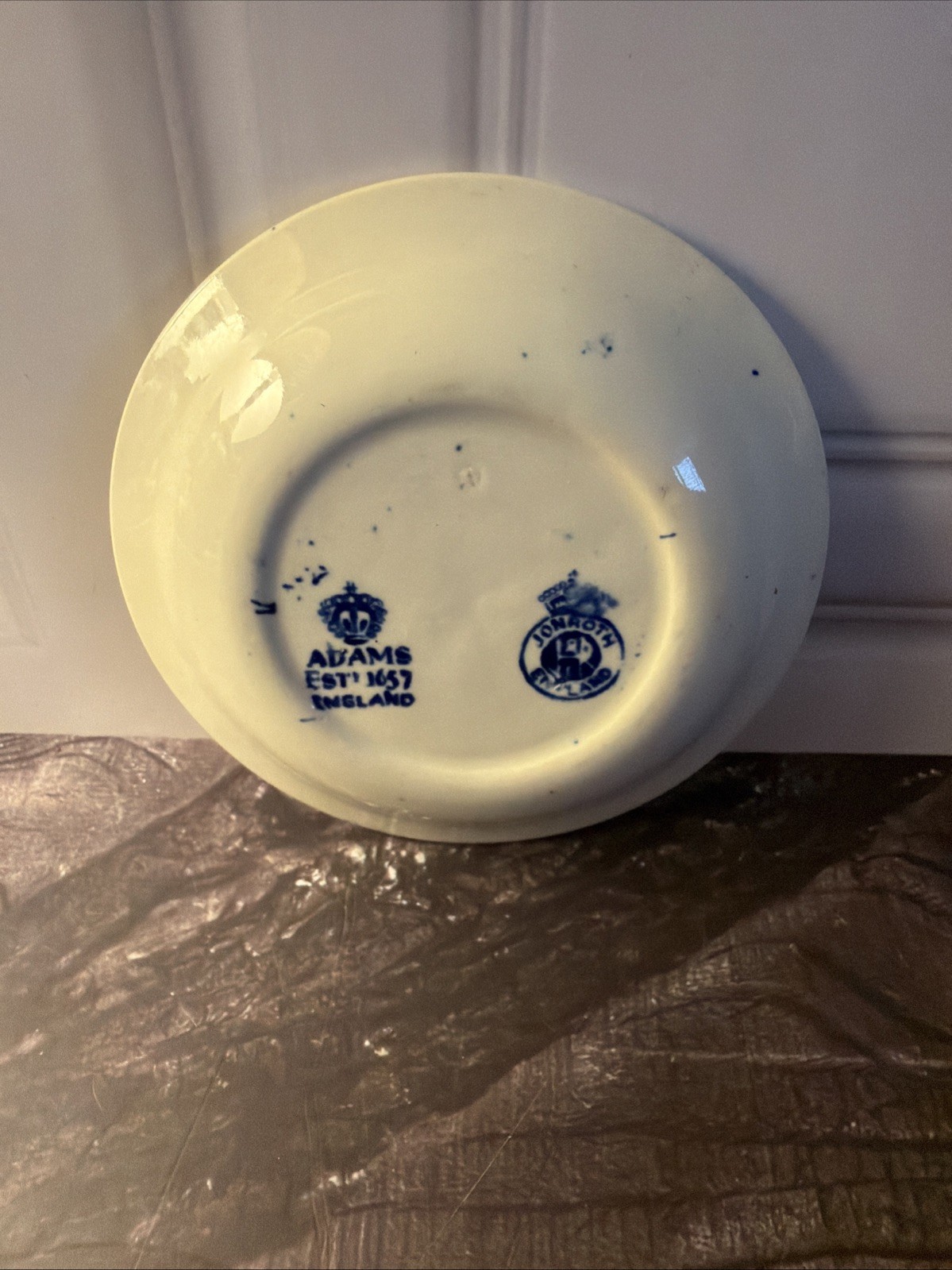 Vintage Adams England Jonroth Monticello Thomas Jefferson Blue Transfer Butter
