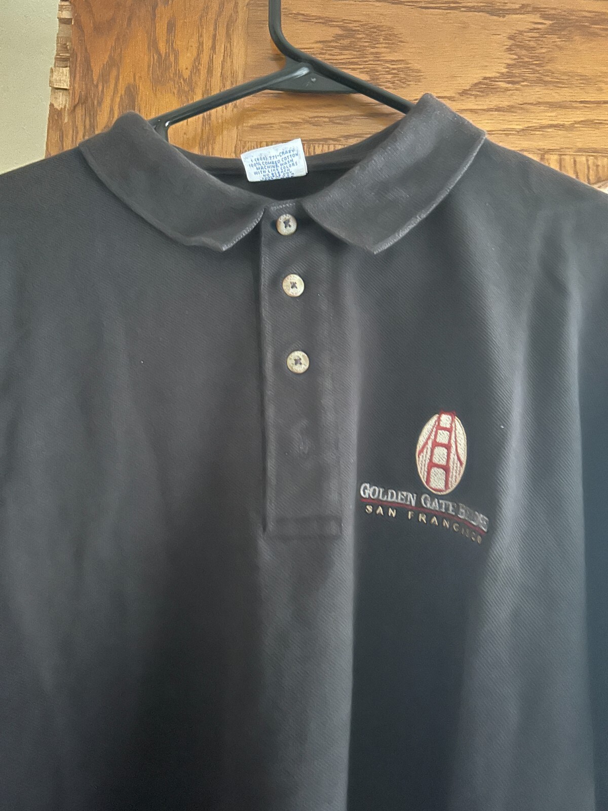 Golden Gate Bridge Black Polo Men’s XL San Francisco Crazy Shirts Hawaii USA