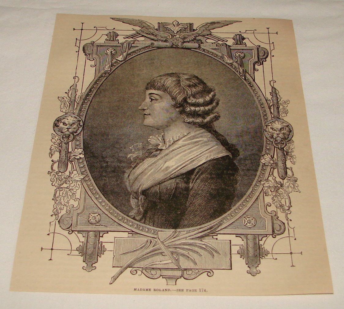 1876 magazine engraving ~ MADAME ROLAND, Portrait