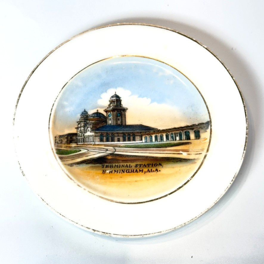 BIRMINGHAM Terminal Station AL ALABAMA Antique Souvenir China TRINKET DISH PLATE