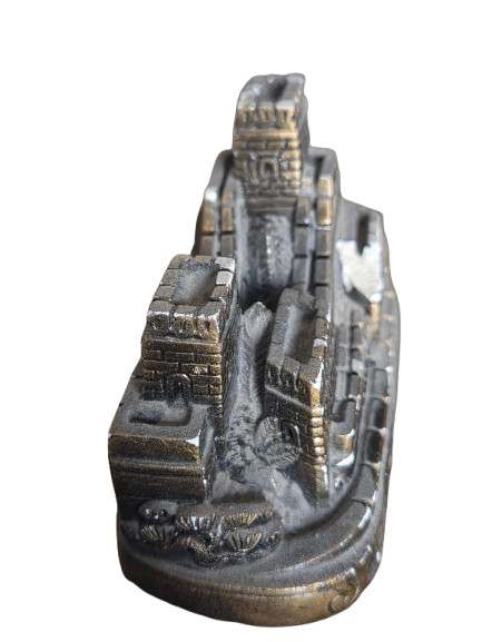Vintage Great Wall of China Metal Souvenir Statue Figurine Small Chip Damage