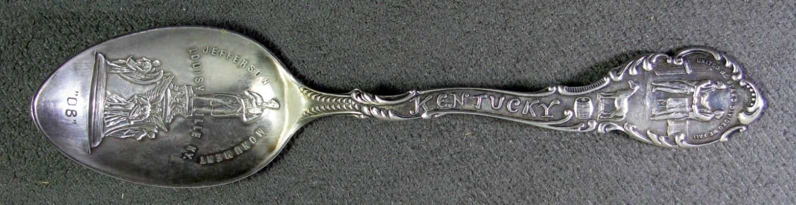 Excellent Jefferson Memorial Sterling Silver Louisville Kentucky Souvenir Spoon