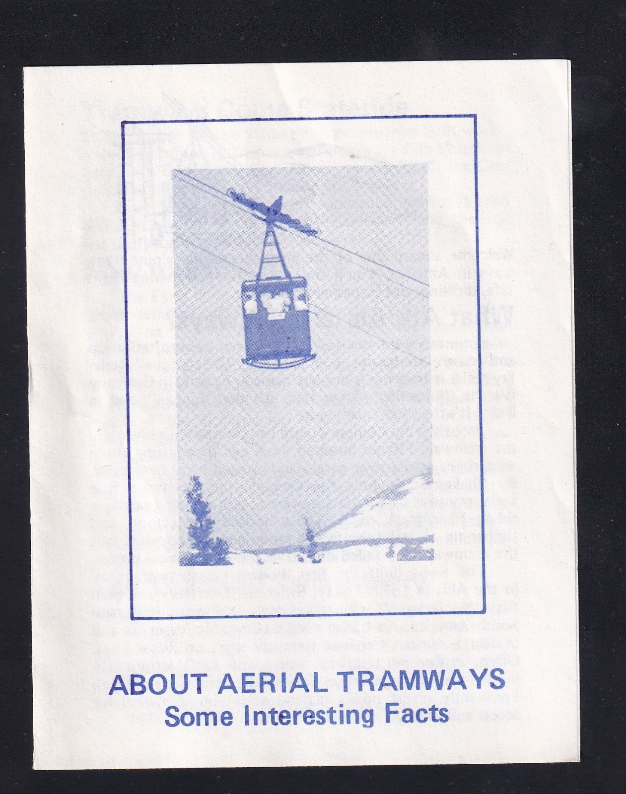 Estes Park Aerial Tramway Info Brochure Estes Park Colorado