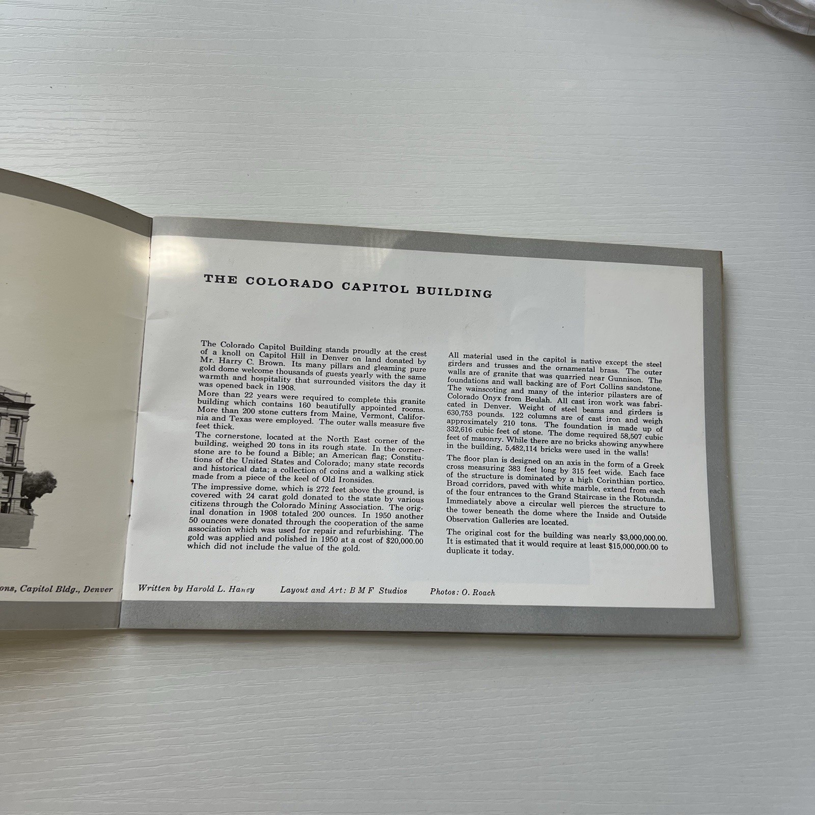 Vintage 1950s Colorado Capitol Building Denver History Booklet Mid Century