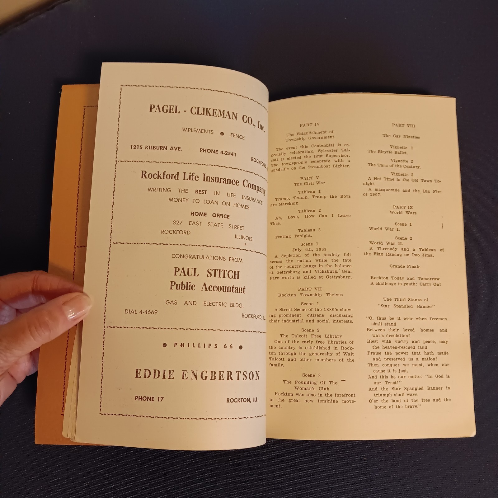 Rockton Il Remembers Centennnial Pageant 1850 – 1950 History Photographs