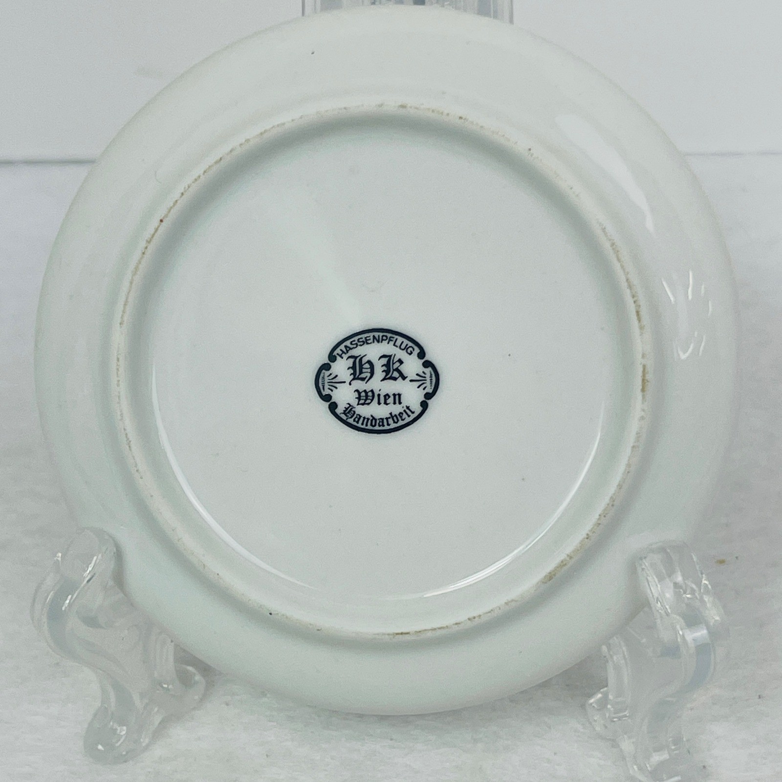 Hassenpflug Handarbeit Wien Vienna Souvenir Plate Black White Skyline 4 Inch