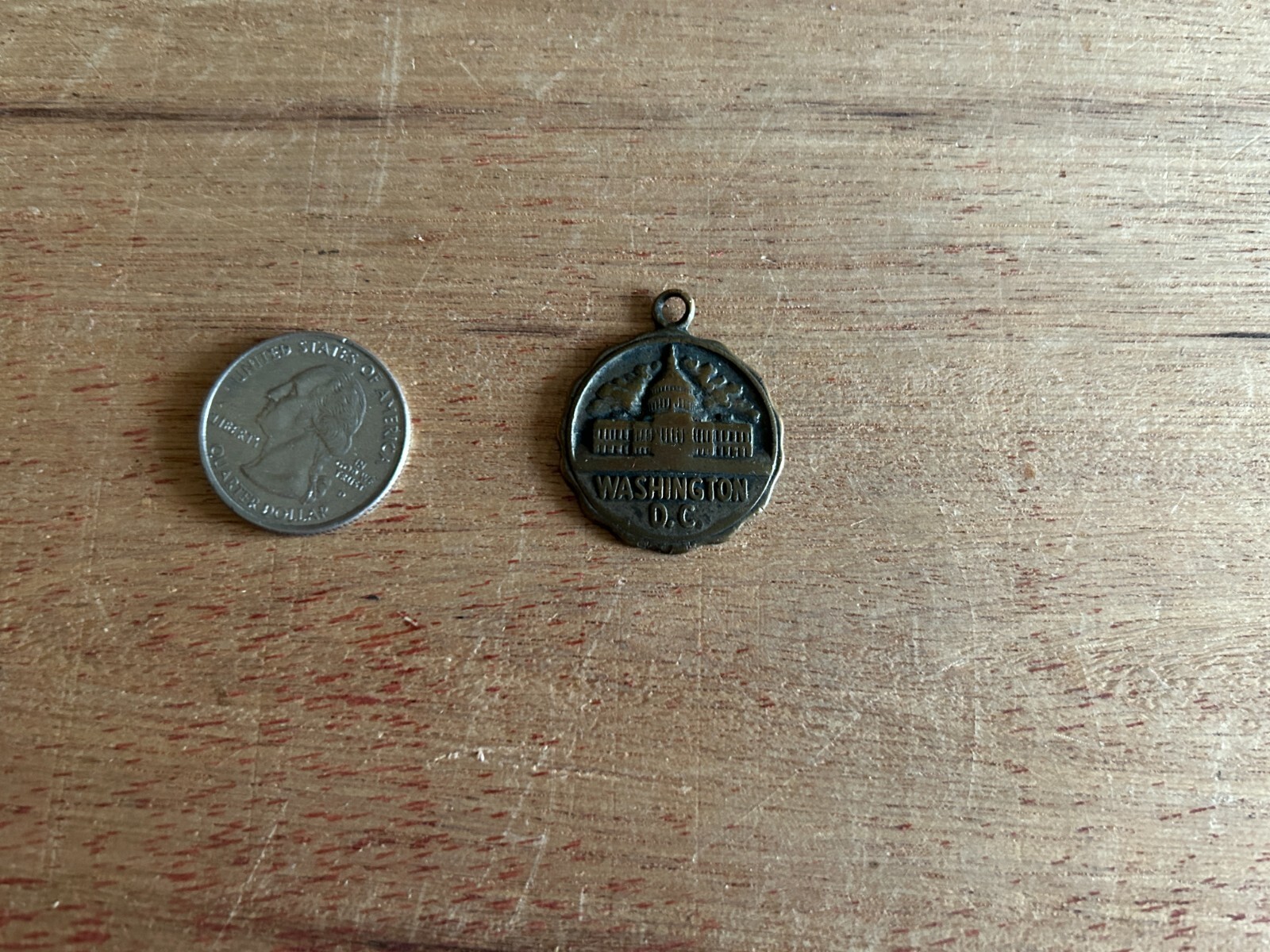 Washington DC FOB Medal Pendant Souvenir Vintage Antique Single Side Unbranded