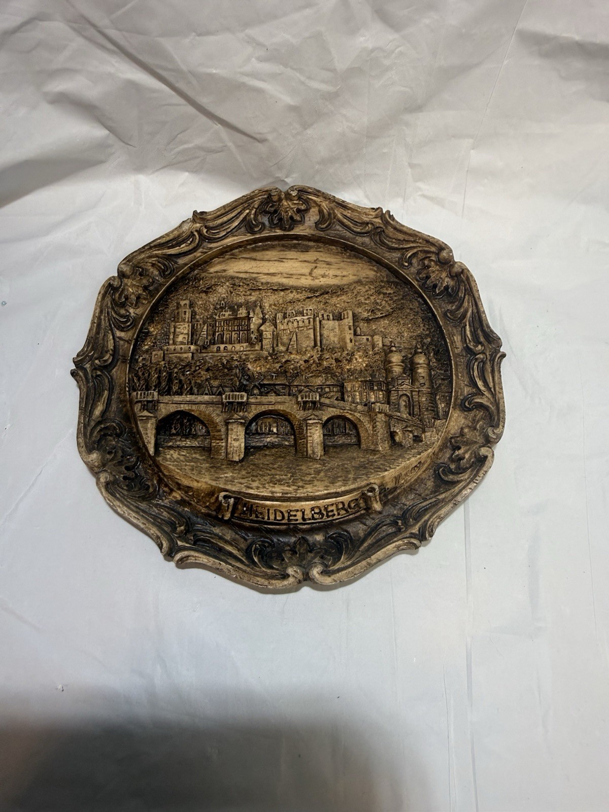 Heidelberg Germany Vintage Souvenir Wood Resin 3D Carved Wall Decor
