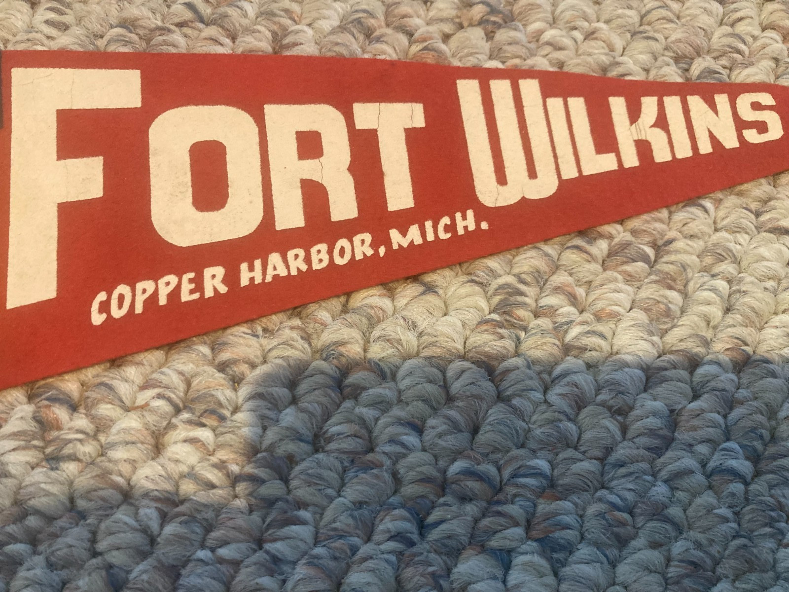Vintage PENNANT Banner FORT WILKINS COPPER HARBOR MICHIGAN – Fast Shipper