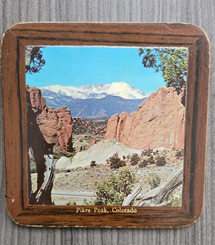 Vintage Colorado Souvenir Coasters Set of 4 — Pikes Peak, Denver by Pimpernel
