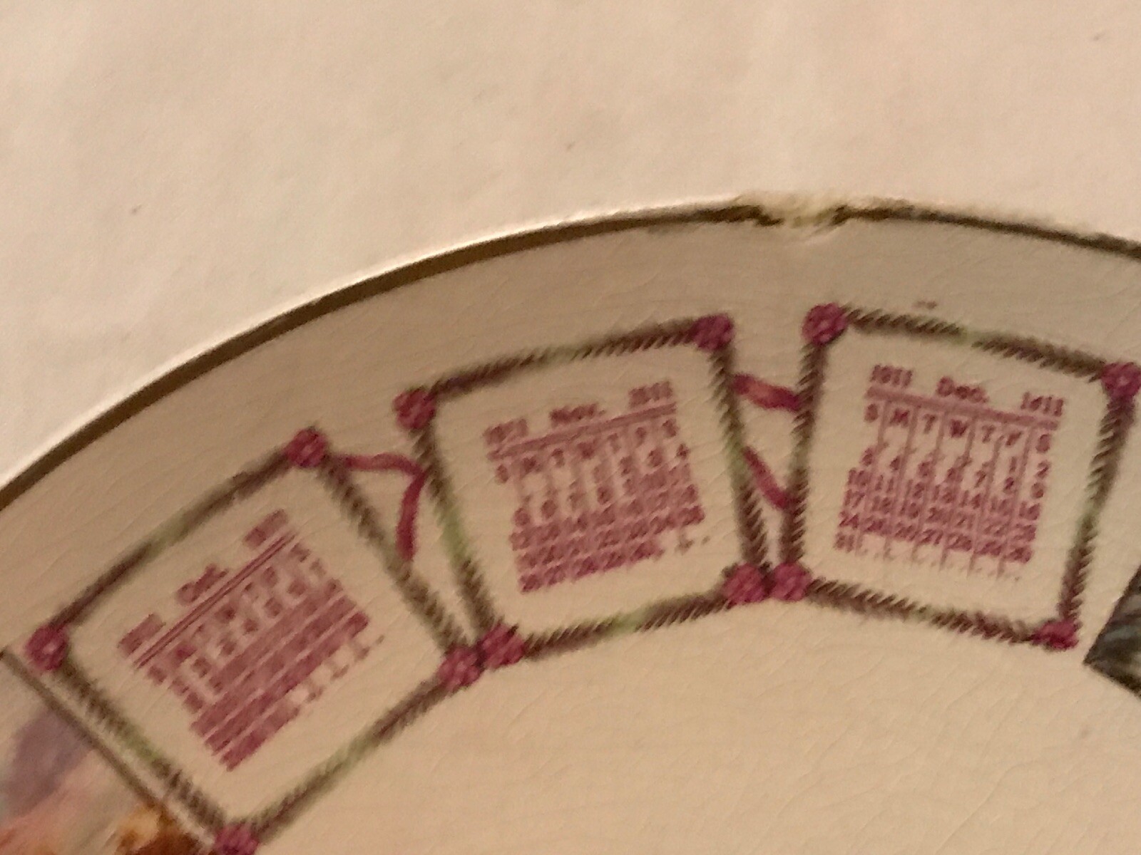 1911 S. H. Armstrong Grocer Calendar Plate, Bloomingdale Ohio