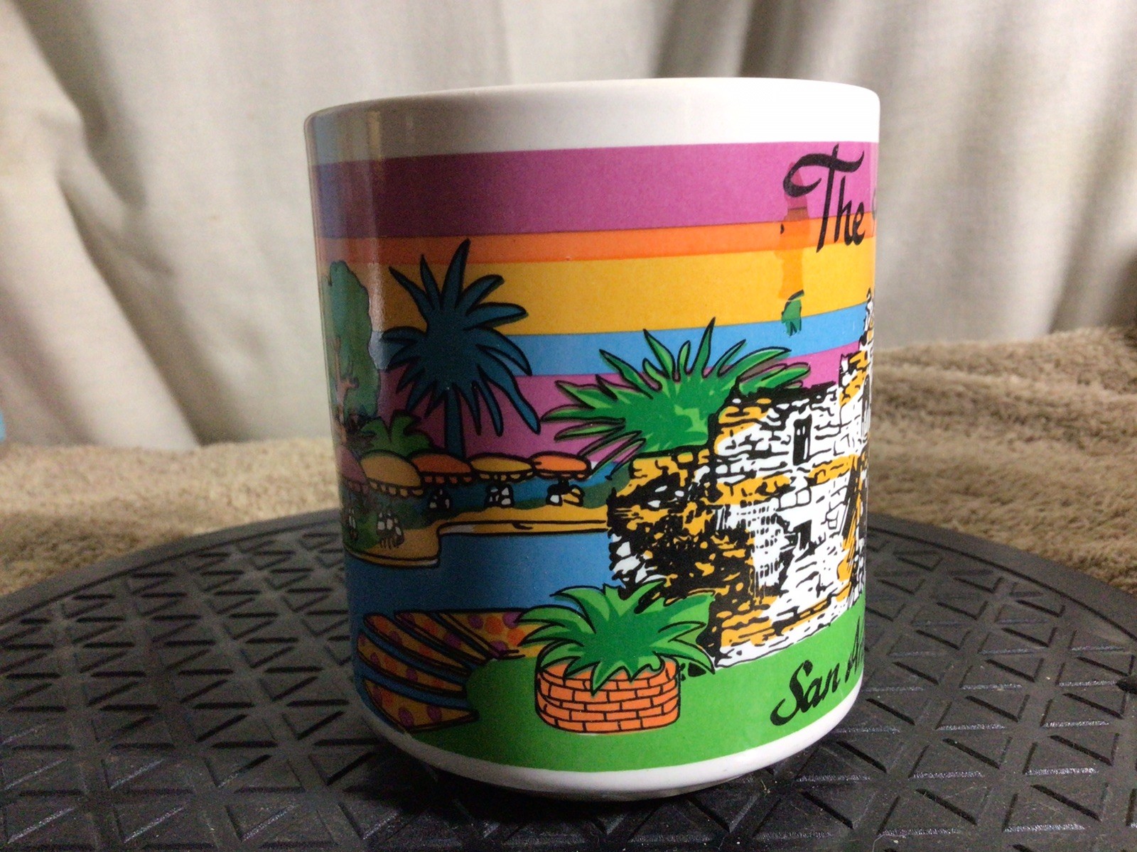 THE ALAMO San Antonio Texas Multicolor Souvenir Ceramic Coffee Mug pre-owned