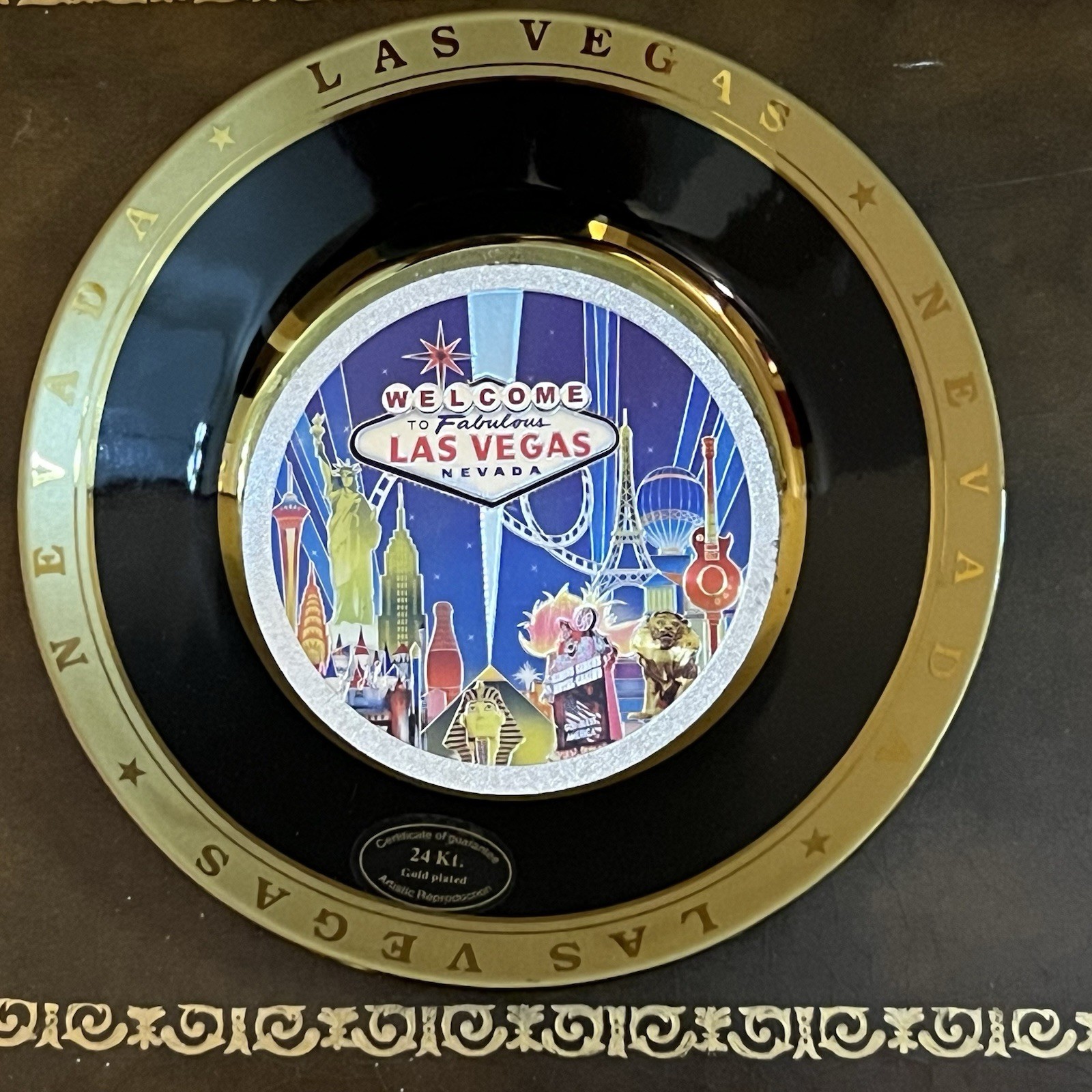 Las Vegas 24k Gold Plated Souvenir 6” Dish