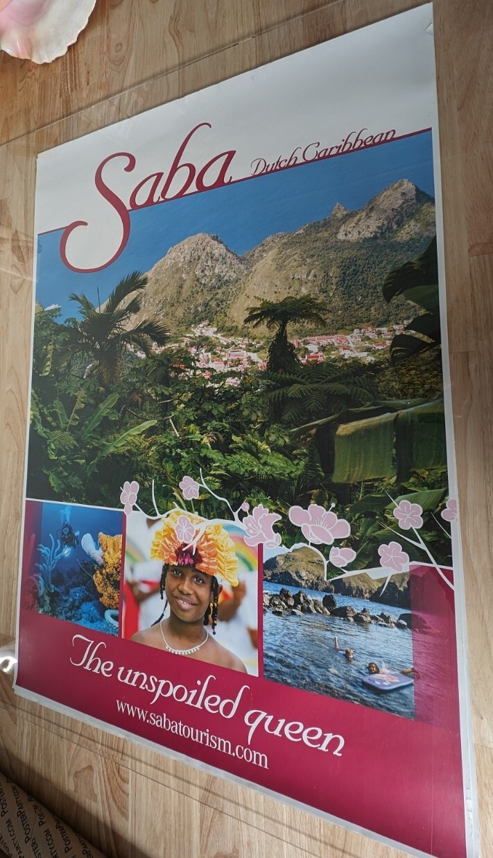 Saba N.A. Unspoiled Queen Island Poster 1of3 Diving Rainforest The Bottom 20×27
