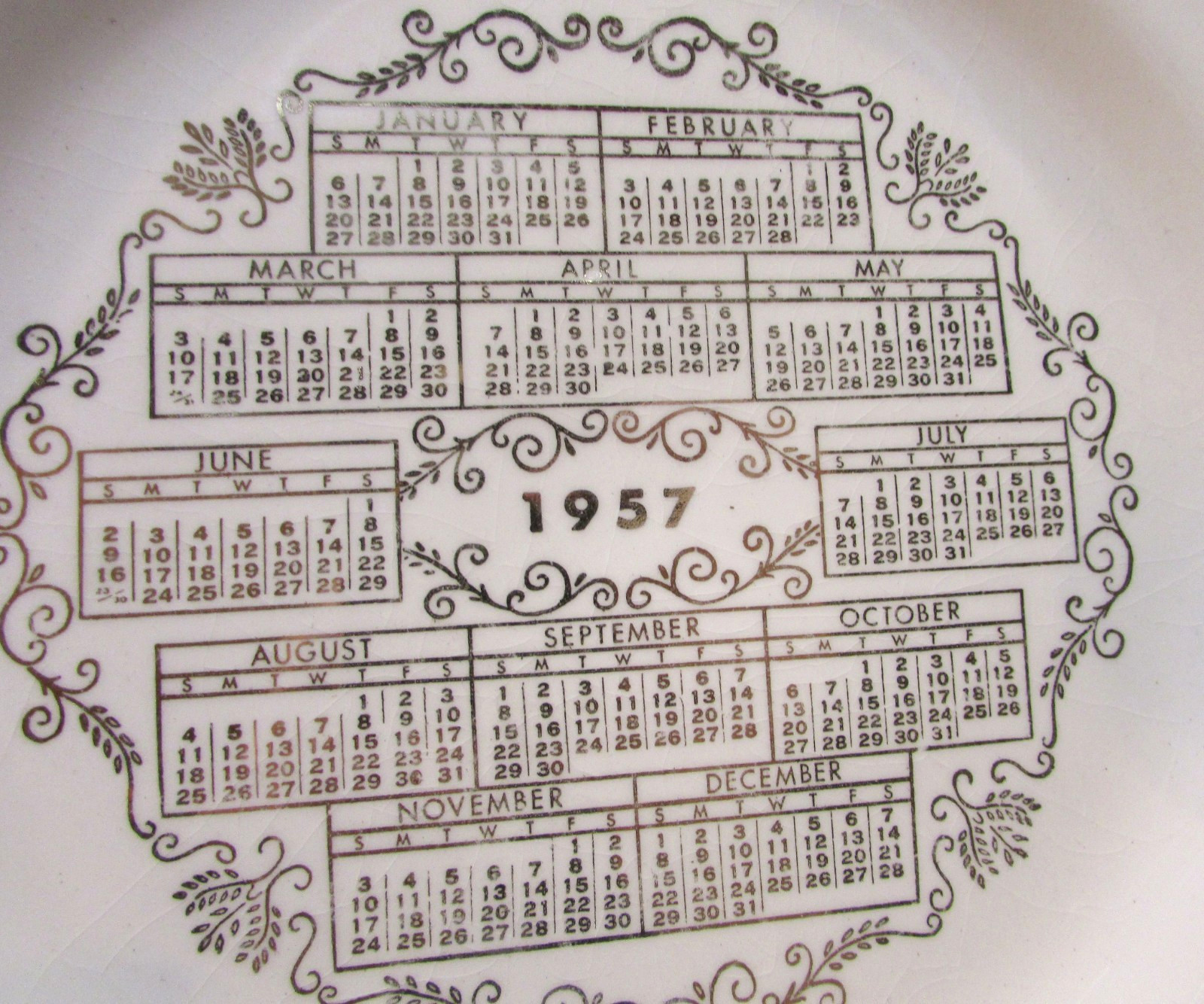 Vintage 1957 Trom Kindred ND Farm Implement 10″ Sabina Line 22 K Calendar Plate