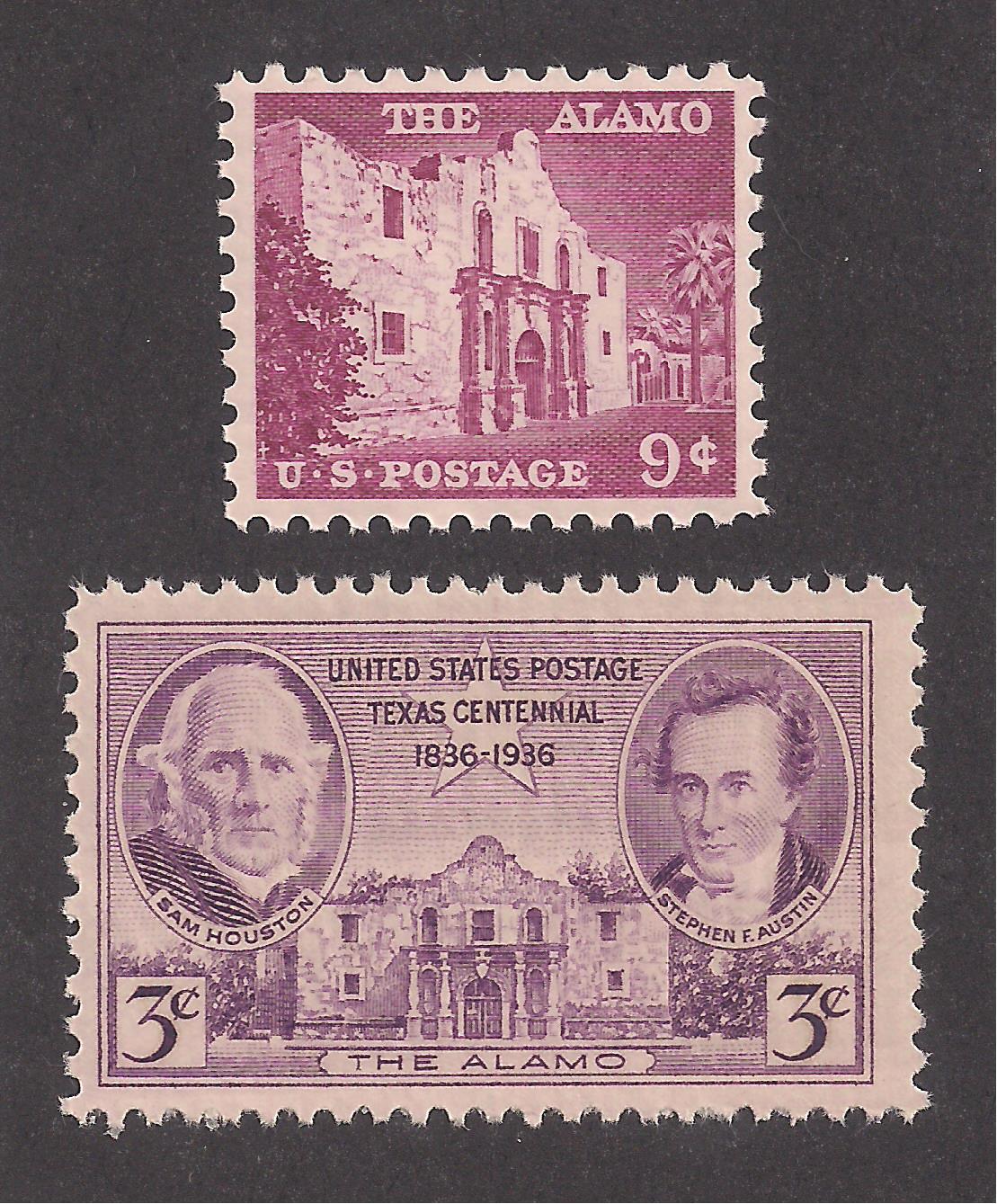 REMEMBER THE ALAMO! – SAN ANTONIO, TEXAS – 2 U.S. STAMPS – MINT CONDITION