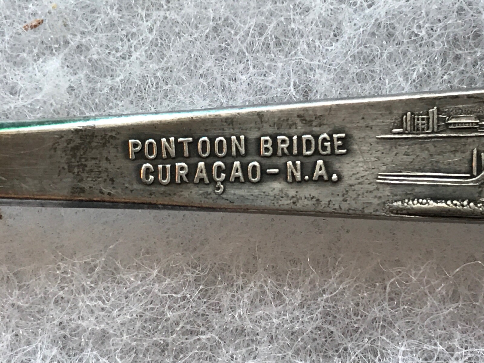 PONTOON BRIDGE Vintage Souvenir Letter Opener, CURACAO, N.A.