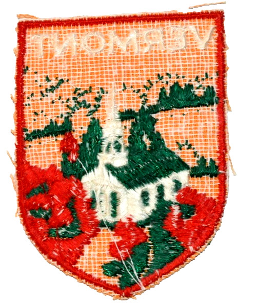 VTG 1970’s Multicolor Colorful VERMONT Souvenir Patch w/ Church Rare HTF