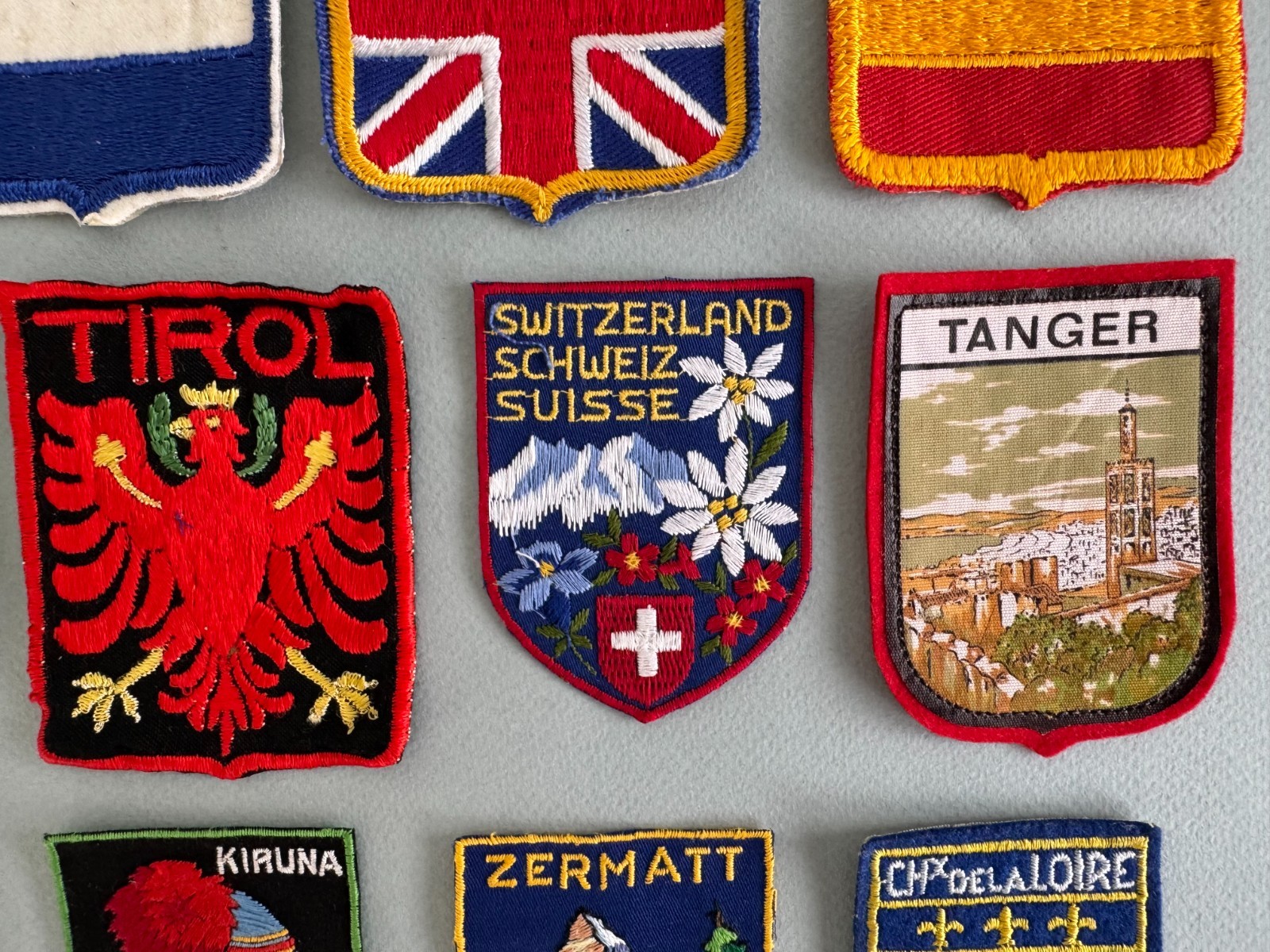 Vintage Embroidered Patches EUROPEAN Travel Souvenirs Lot of 15 Vibrant & MINT!