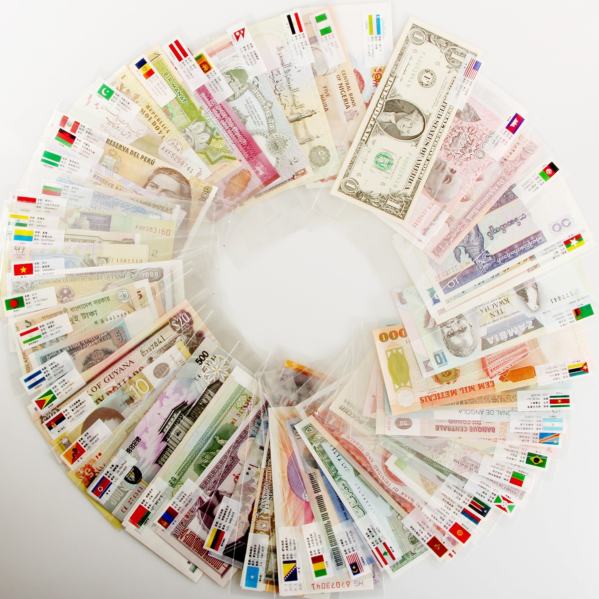 120 Different World Banknotes UNC Set Paper Money Foreign Currency Collection