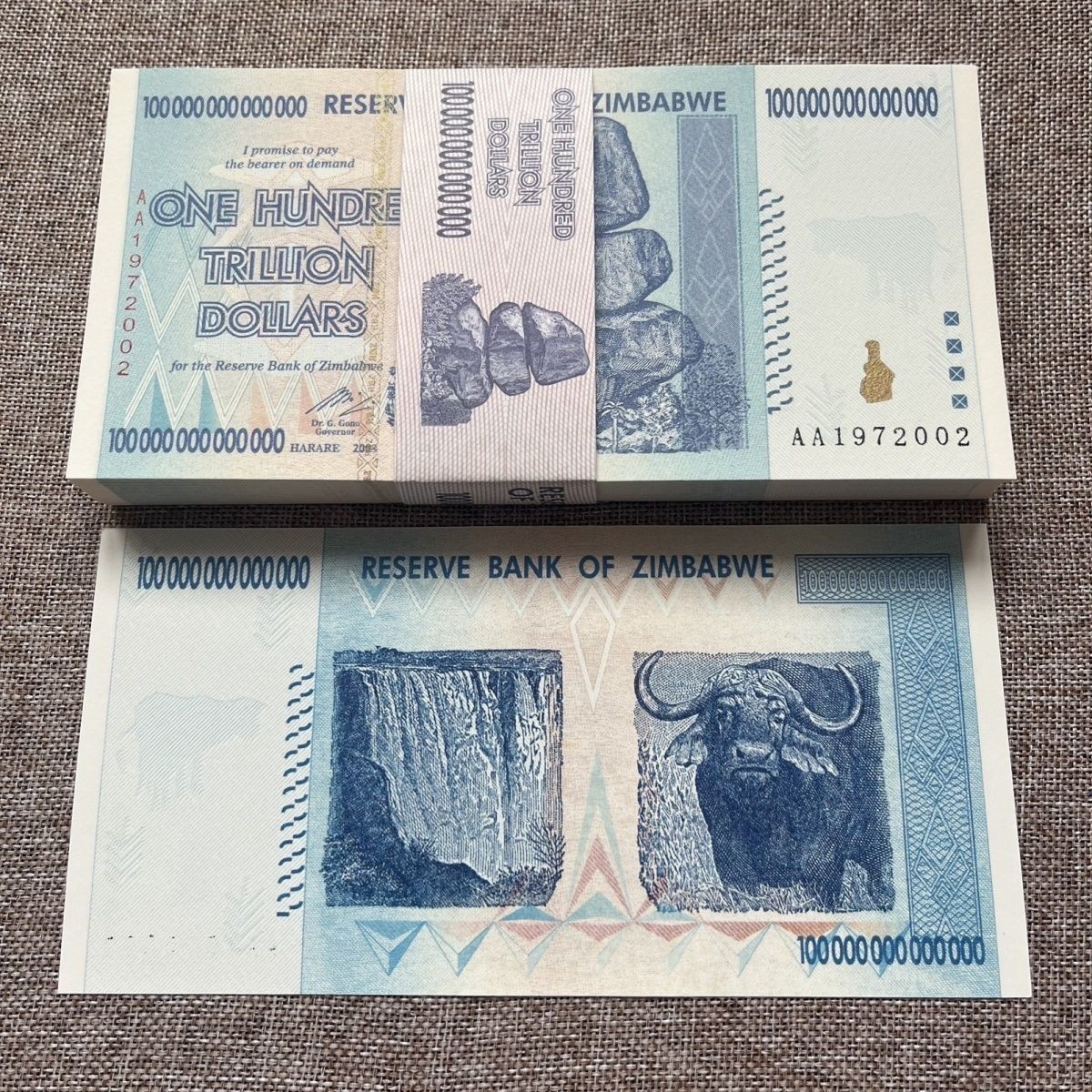 Uncirculated Zimbabwe 100 Trillion Dollars Banknote UNC Currency Collectibles