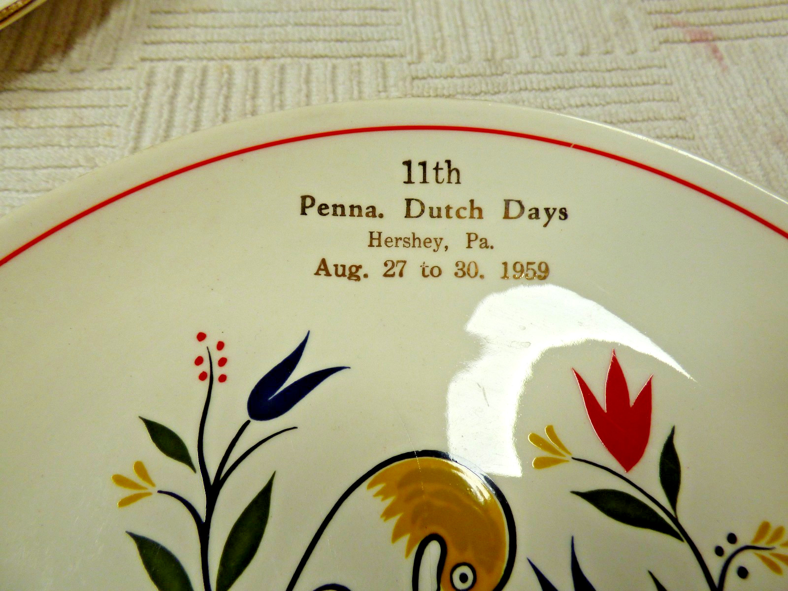 11TH ANNUAL PENNSYLVANIA DUTCH DAYS HERSHEY PA AUGUST 27-30 1959 PLATE ONLY