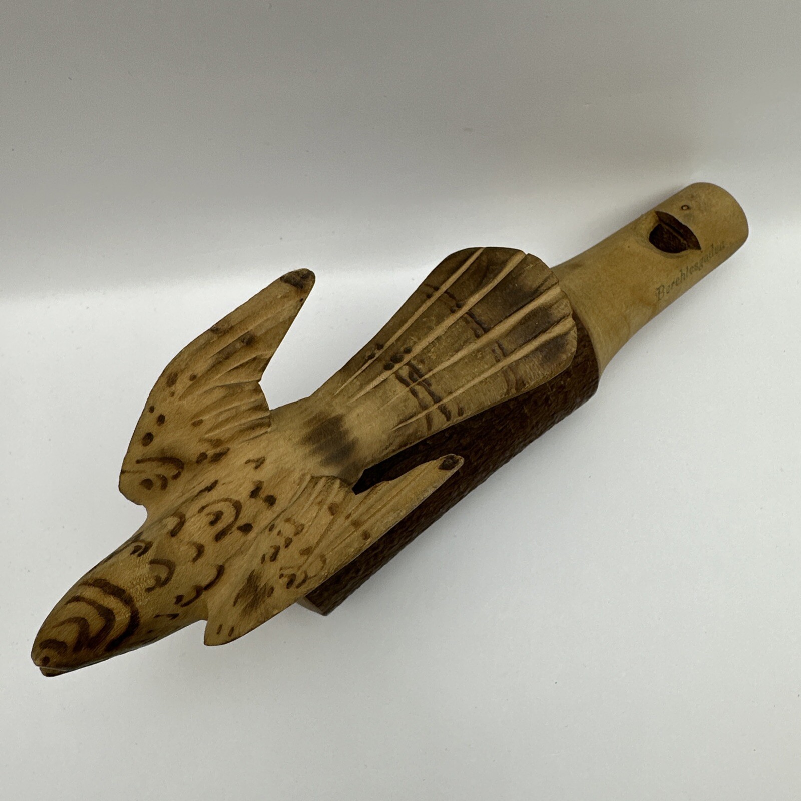 Vtg Carved Wood Bird Whistle Movable Mouth Berchtesgaden Germany Souvenir Cabin
